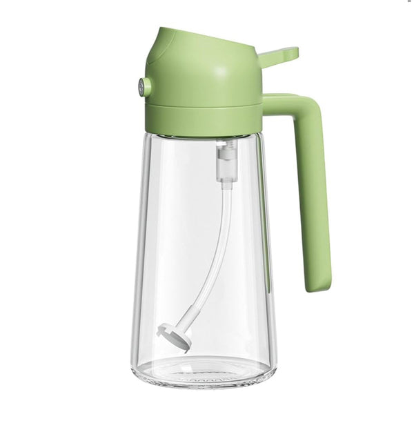 Distributeur bouteille d'Huile en Verre 2 en 1 - Spray Pratique - 470 ml
