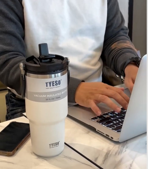 MUG Isotherme Premium Inox - TYESO® ROAM (900ML) - BLANC